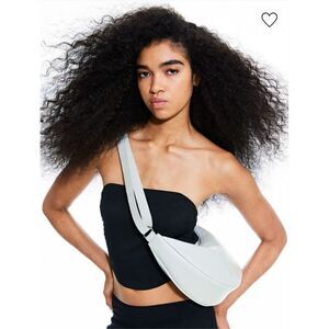 H&M Divided Gray Minimal Faux Leather Crossbody Bag Adjustable Strap New